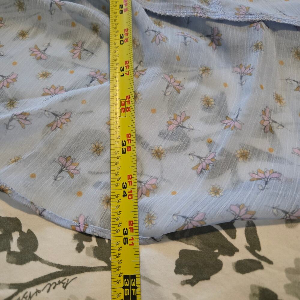 Endless rose Sheer baby blue floral Fairy Pleated tiered Cottagecore Sz Small - Picture 12 of 13
